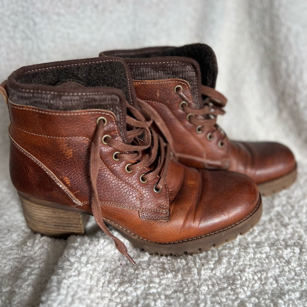 Bullboxer Brown Leather Combat Boots Size 11